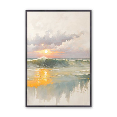 Golden Waves at Sunset I Print