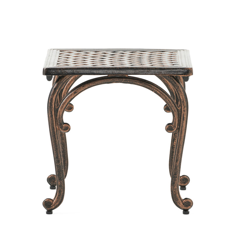2 pièces Tables d'appoint de patio en fonte d'aluminium - Kd H 18 po x l 18 po
