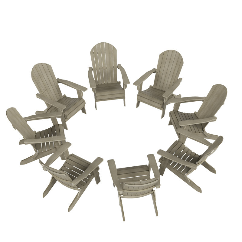 Chaise Adirondack pliante en plastique Arrlo, Gris patiné