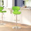 Tabouret de bar contemporain confortable en vinyle à hauteur réglable et dossier mi-haut avec base chromée Claudine-660761078