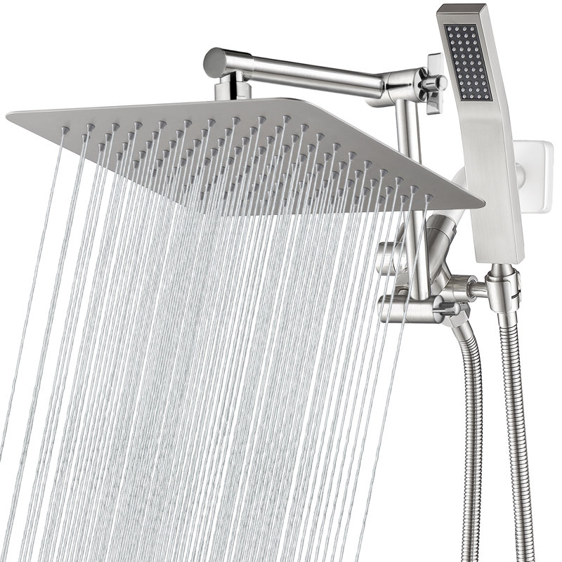 10 Inch All Metal Rain Dual Shower Head, Brushed Nickel