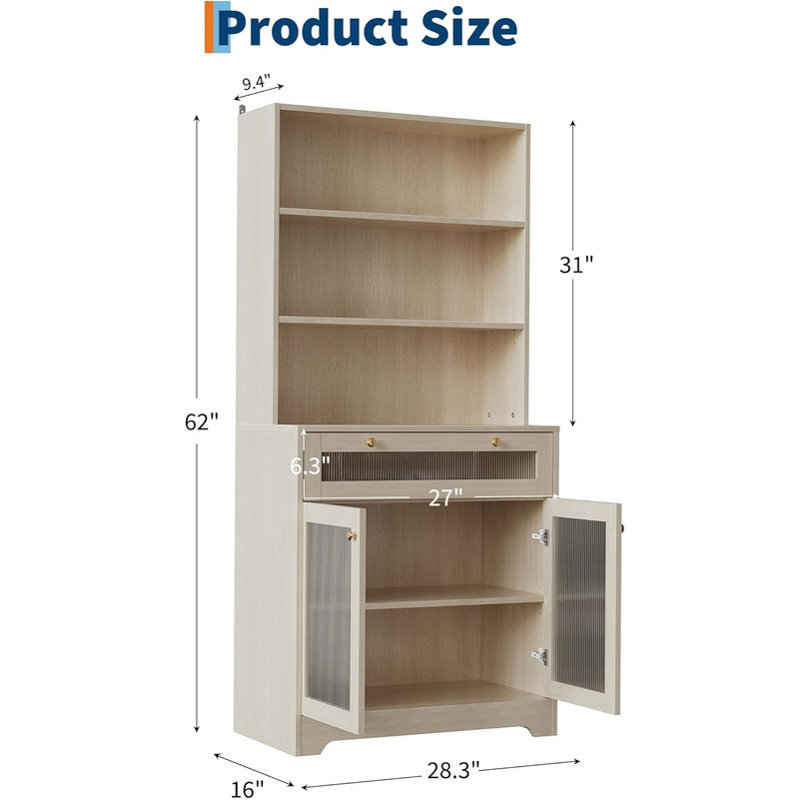 157.5cm Kitchen Pantry, Natural