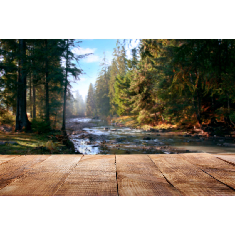 Table en bois vide - photographie sur toile tendue, H 8 po x l 12 po