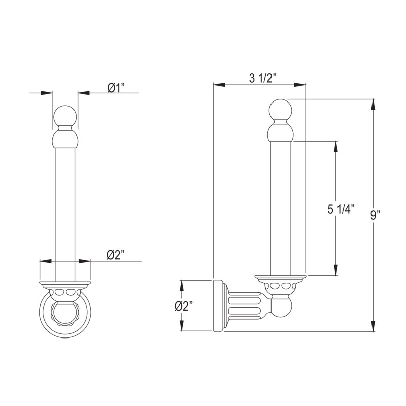 Edwardian™ Wall Mount Spare Toilet Paper Holder, Polished Chrome