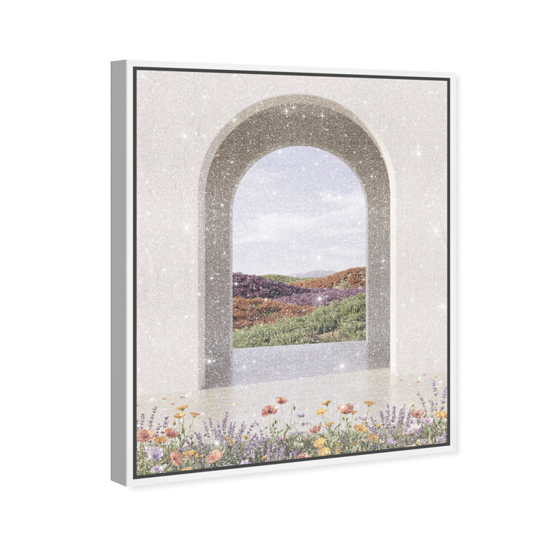 Window To Paradise Print by Oliver Gal, 25"H x 31"W, White Floater Frame