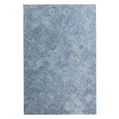 Tapis bleu en laine touffeté à la main Tarrance