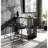 Rectangular Industrial Counter Height Table - 2 Shelves, Oak And Sandy Black Dining Oak,