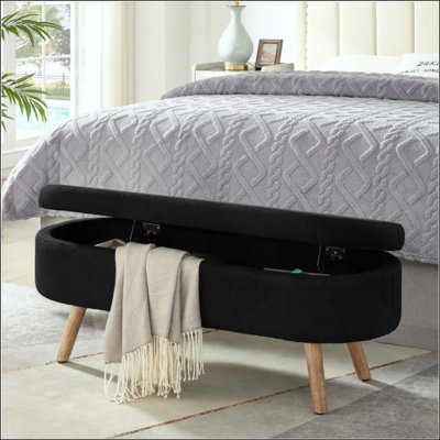 Banc de rangement avec repose-pieds ovale Luxury