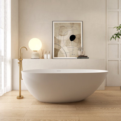 66.93“Free Standing Tub,Solid Surface Soaking Bathtub