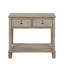 Table de chevet transitionnelle avec 2 tiroirs en chêne gris