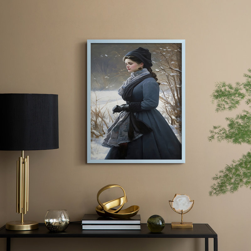 Reproduction encadrée WOMEN Series CML XXII - bois massif, H 15 po x l 12 po, Bleu