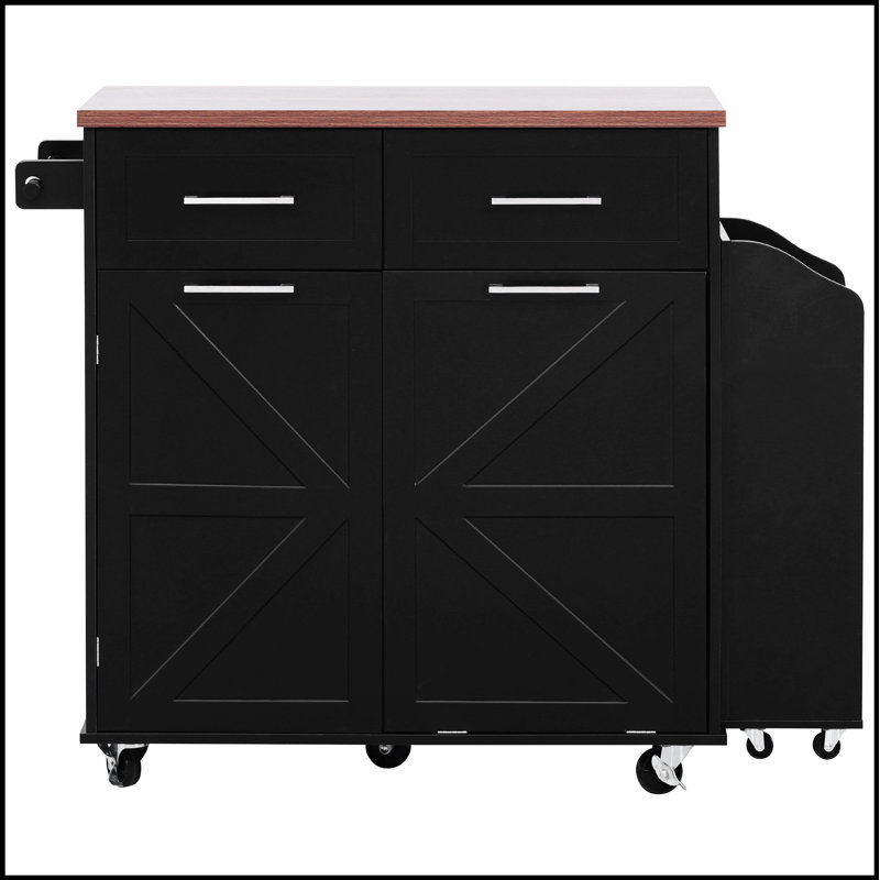 47.2 Inch Farmhouse Kitchen Island With Drop Leaf, Removable Racks, And Ample Storage For Enhanced Functionality And Style