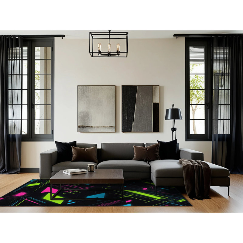 Pixel Rift Rug, Square 5'