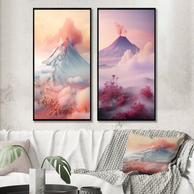 Volcano Volcanic Dream - Volcano Canvas Wall Art Set Of 2