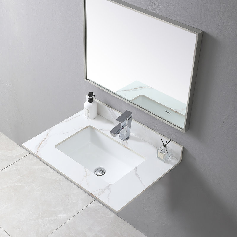 Dessus de meuble-lavabo 31 po avec lavabo en céramique - Dossier de dosseret 31 po