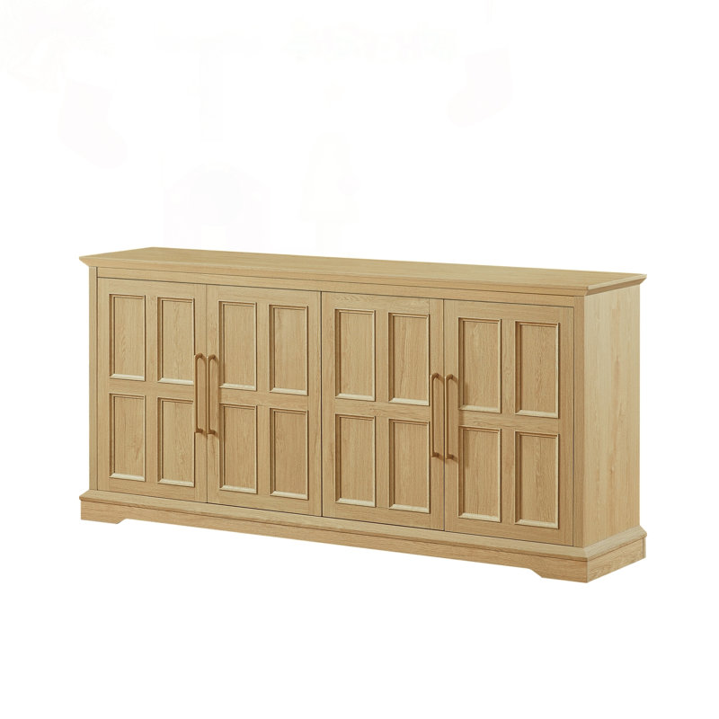 Buffet de 67 pouces avec portes à panneaux surélevés de style campagnard