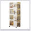 Bibliothèque de rangement à 4 niveaux avec roulettes, bacs de rangement grande capacité, multifonction mobile