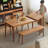 Rectangular Solid Oak Extendable Dining Table-979476750