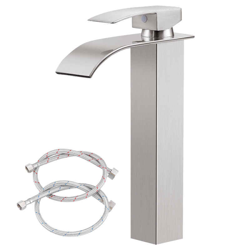 Single-handle Bathroom Faucet with Drain Assembly, Brushed Nickel