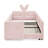 Twin Size Upholstered Platform Bed with Cute Rabbit Ear Shaped Headboard, with Safety Rail and Pocket, Boucle Fabric-1843277450
