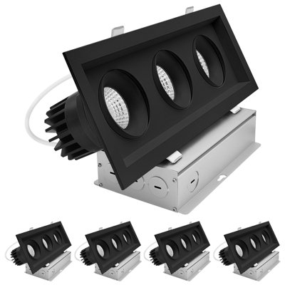 Projecteur encastré rectangulaire à 3 têtes DEL Luxrite