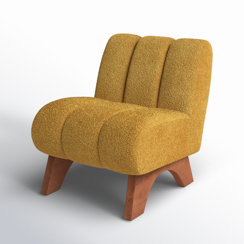 Brenetta Upholstered Accent Chair, Yellow Sherpa
