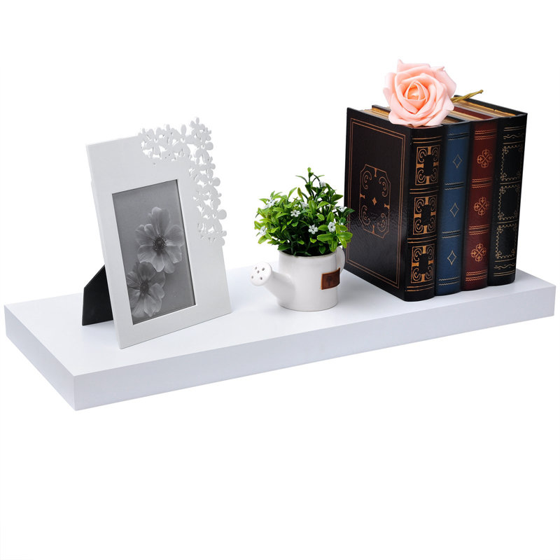 Geatano 4 Piece Floating Shelf, 3.8cm H x 80cm W x 22.9cm D, White