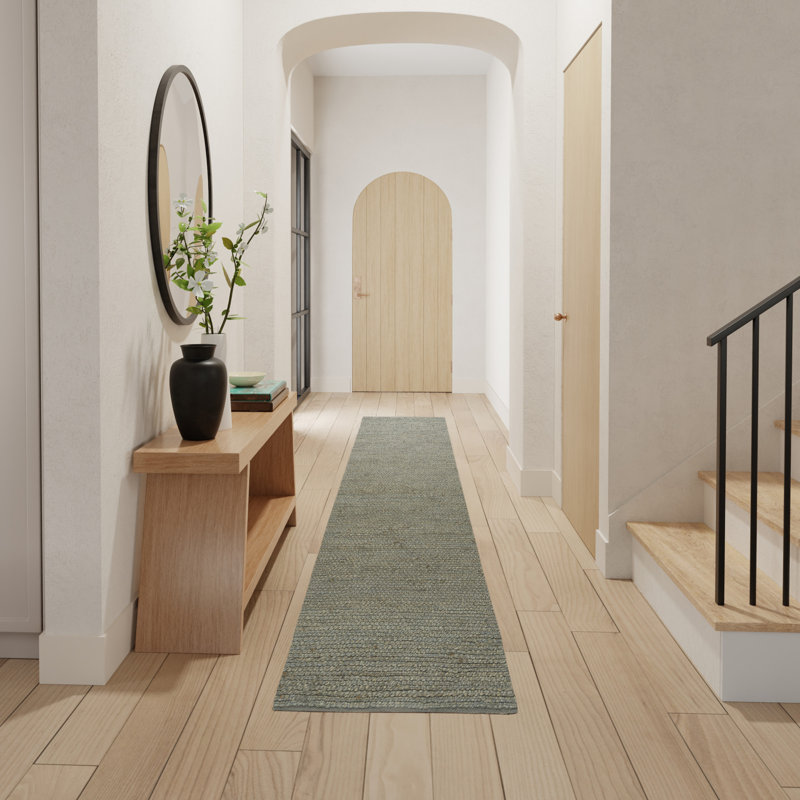  Natural Jute 2'3" x 8' Sage Farmhouse Indoor Rug, Runner 2'3" x 8', Sage