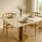 33.5'' Sintered Stone Solid Wood Square Dining Table-1981702017