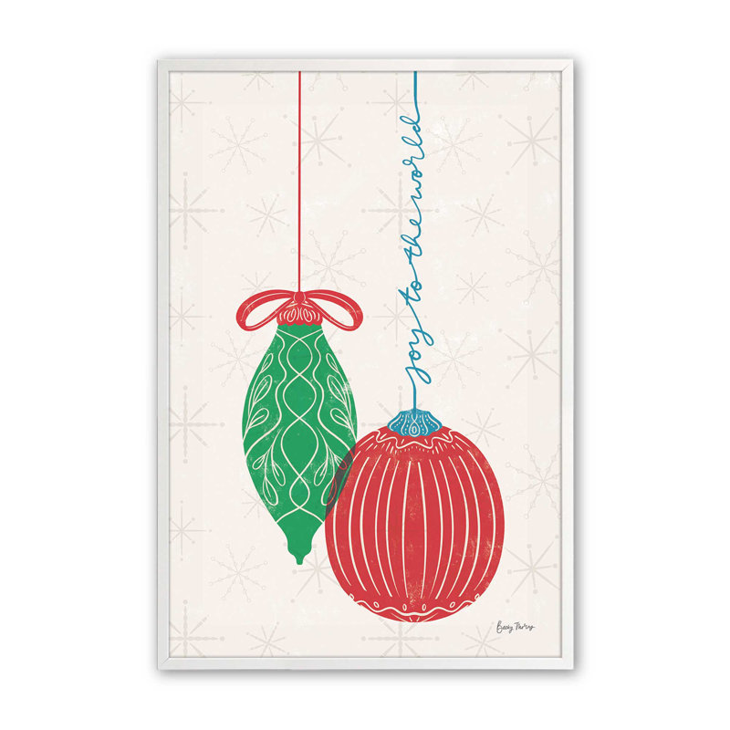 Elegant Holiday Ornaments II, impression dans un, Cadre opaque blanc, H 15 po x l 12 po x P 1,25 po