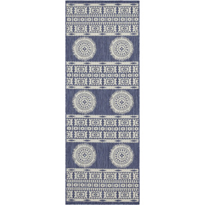 7 pi 10 po Tapis bleu X 3 - Polypropylène pour intérieur et extérieur Sunshine Edition