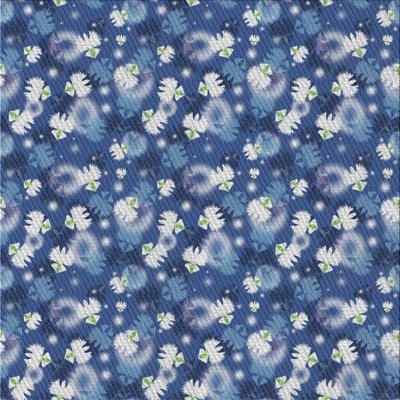 Tapis bleu/blanc tissé à la machine