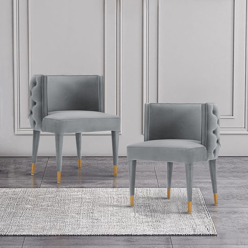 Chaise Velvet Comfort, Gris, Or / Gris