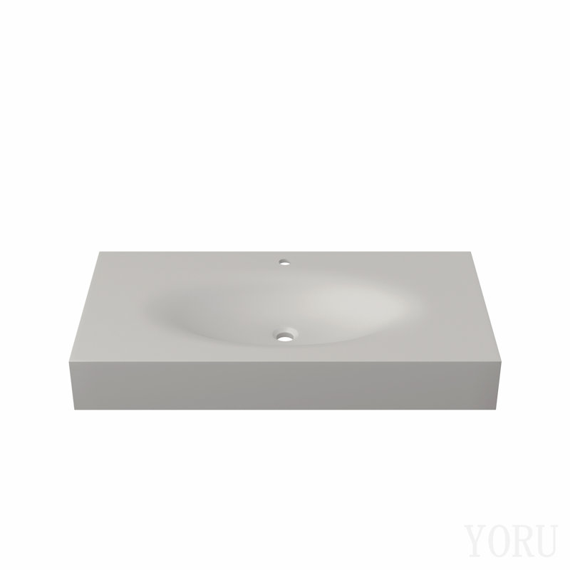 Lavabo à surface solide de 42 po, couleur blanc mat