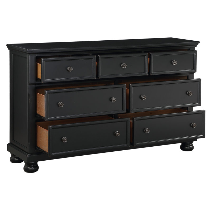 Commode 7 tiroirs Brock, Noir, noir, noir, noir