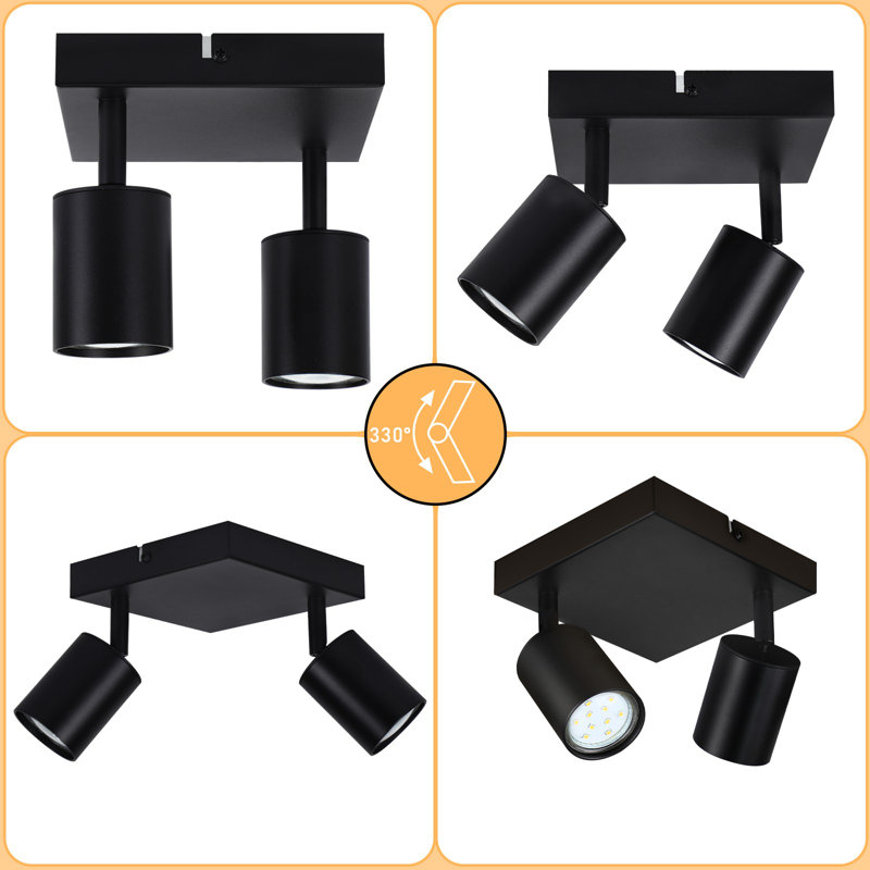 Susia LED Flush Mount, Matt black