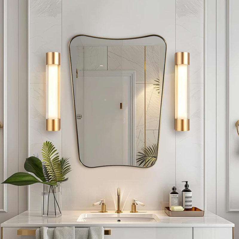 Elaxi Modern Scalloped Bathroom Wall Mirror