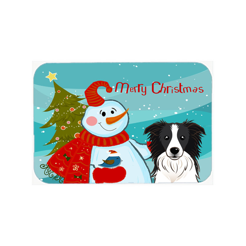 Caroline's Treasures Snowman Buddies with Border Collie Glass Cutting Board
