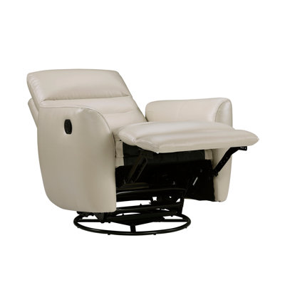 Luxueux fauteuil pivotant inclinable en cuir taupe 1pc