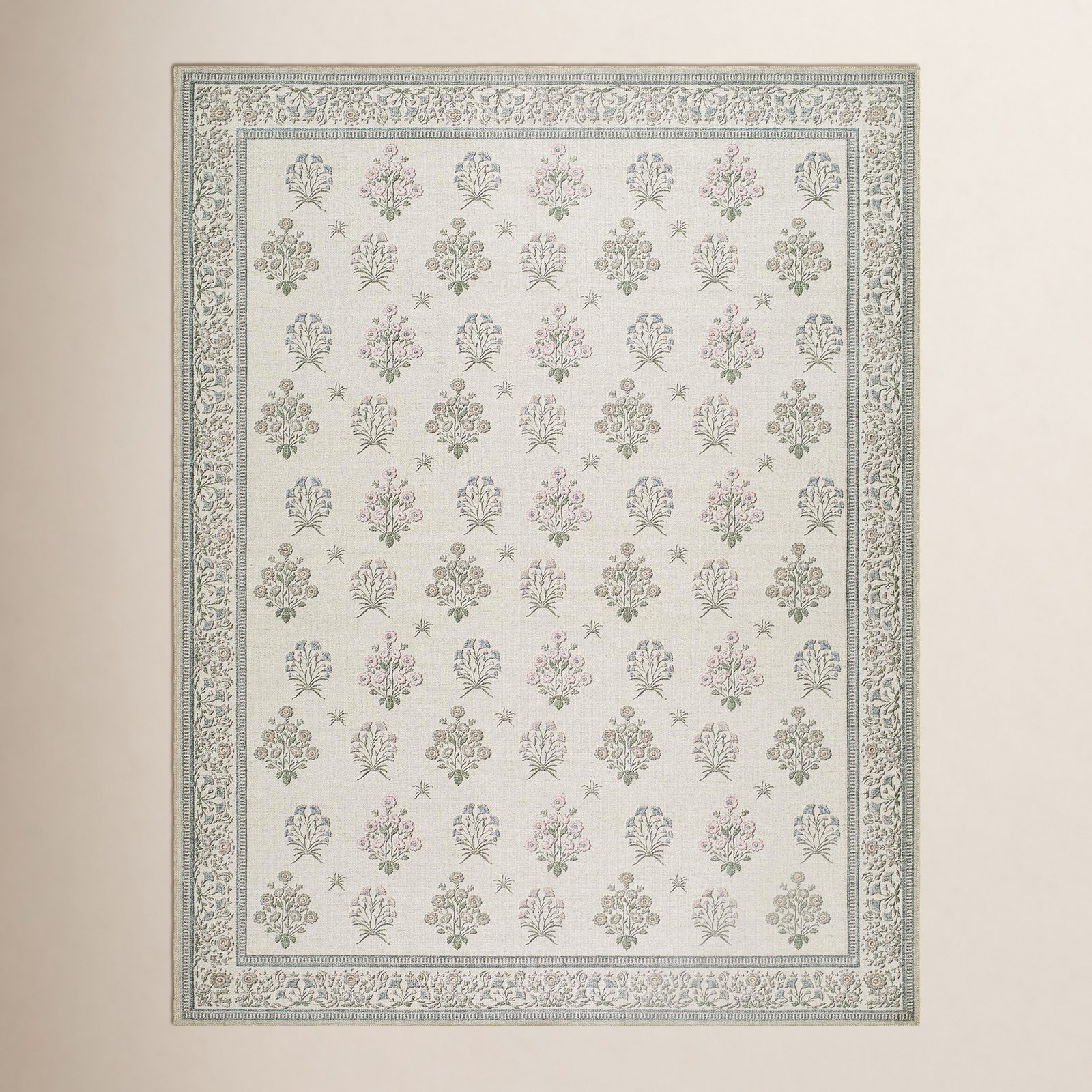 Myla Machine Washable Floral Area Rug, Rectangle 7'10" x 10'2"