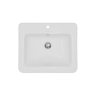 Karran Valera 21" Rectangular Top Mount Vitreous China Bathroom Sink in White