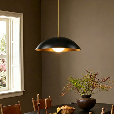 Lebone 1 - Light Matte Black Bowl Pendant (17.7'')