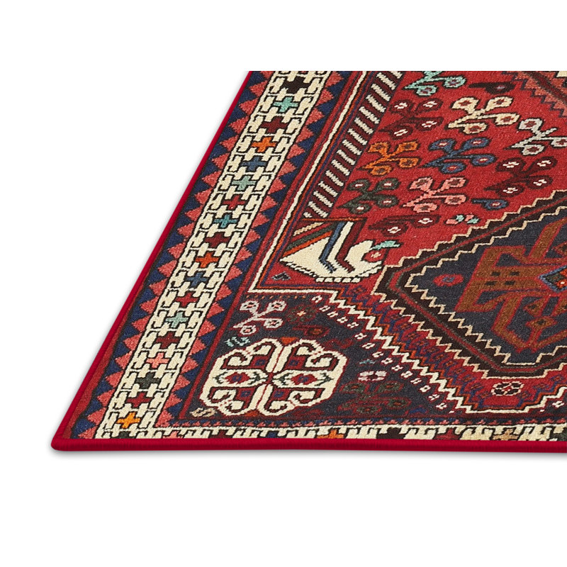 Tapis oriental rouge / beige, Rectangle 5 pi x 7 pi