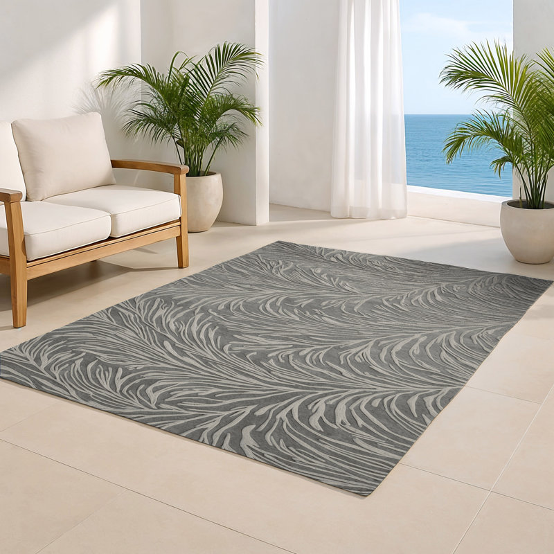 Nature Gray Indoor and Outdoor Area Rug, Rectangle 4' x 6'