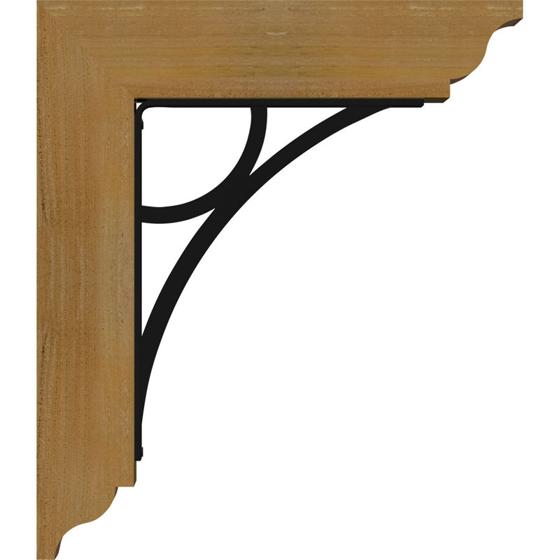 Triple support de fer Galveston, H 23 po x P 20 po, Cèdre rouge de l'Ouest l 4 po x T 4 po (sciage br