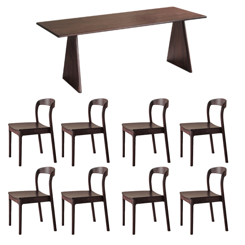 Une table de salle à manger en bois de frêne robuste et durable, H 29,53 po x L 86,61 po x l 35,43 po