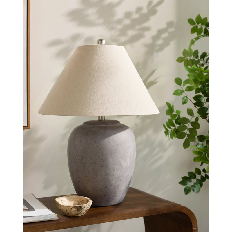 Lampe de table en céramique Eustacia, Gris
