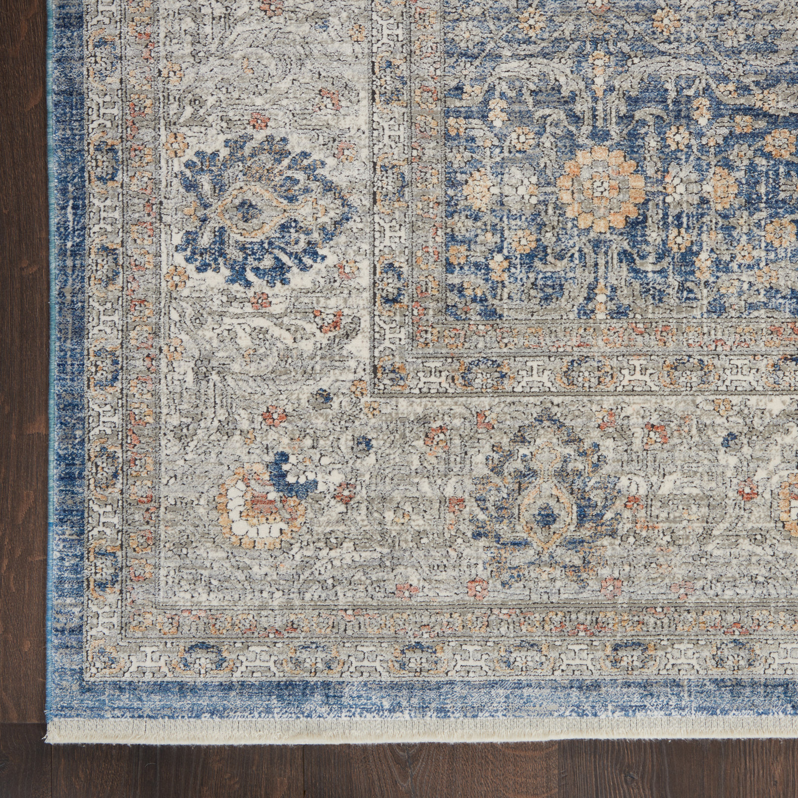 Tabitha Blue Gray Oriental Rug, Rectangle 5'3" x 7'3"