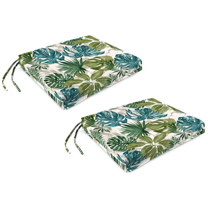 19" x 17" Outdoor Seat Cushion with Ties (Set of 2)