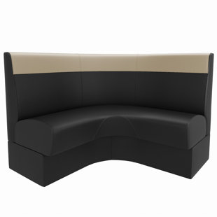 Curved Corner Booth - Contrast Stitched Head Roll